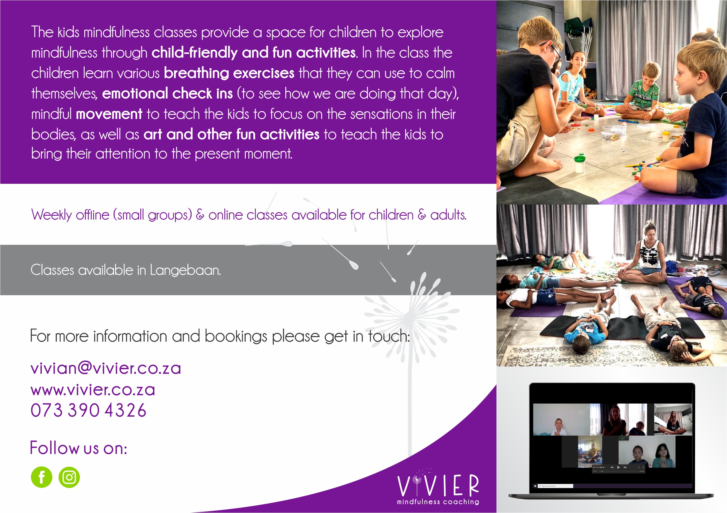 Vivier Mindfulness Training Flyer A5 P2